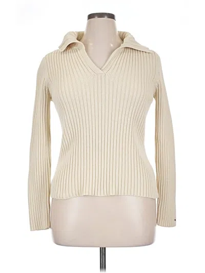 Pre-owned Tommy Hilfiger Turtleneck Sweater In White
