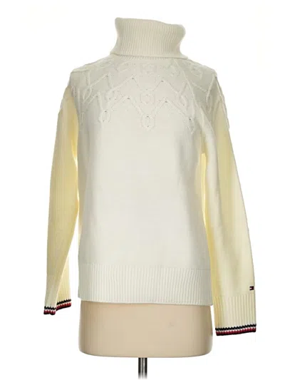Pre-owned Tommy Hilfiger Turtleneck Sweater In White