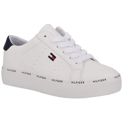 Tommy Hilfiger Tw Henissly Womens Lace-up Casual And Fashion Sneakers In White