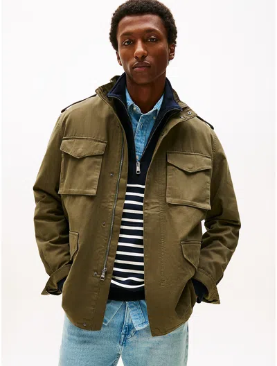 Tommy Hilfiger Twill Field Jacket In Green