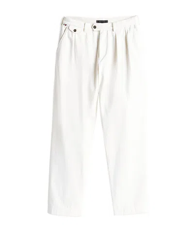 Tommy Hilfiger Twill Pleated Tapered Leg Chinos In White