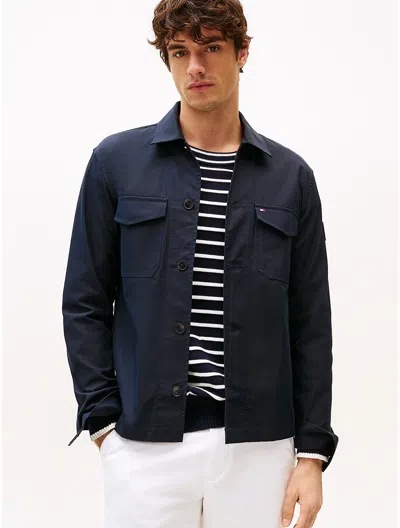 Tommy Hilfiger Twill Shirt Jacket In Blue
