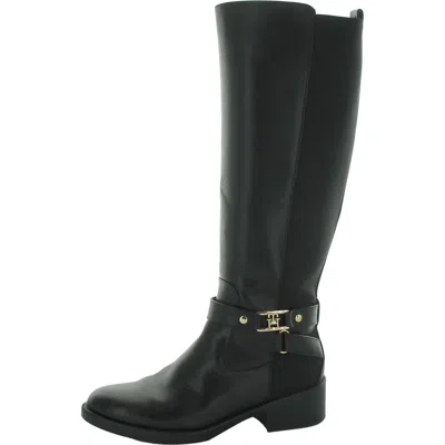 Tommy Hilfiger Twiyla Womens Zipper Manmade Knee-high Boots In Black