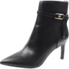 Tommy Hilfiger Twjorine Womens Logo Manmade Ankle Boots In Black