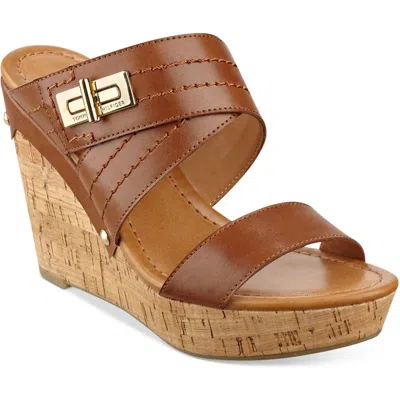 Tommy Hilfiger Twmili2 Womens Faux Leather Buckle Wedge Sandals