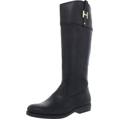 Tommy Hilfiger Twshyenne3 Womens Leather Zipper Knee-high Boots In Black
