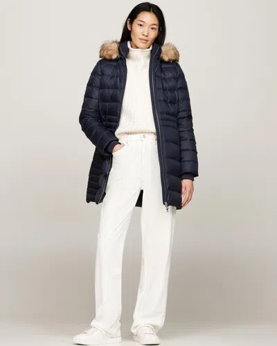 Tommy Hilfiger Tyra Long Down Faux Fur Womens Jacket