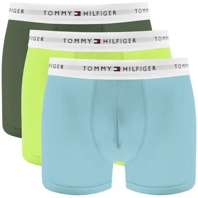 Tommy Hilfiger Underwear Three Pack Trunks In Green