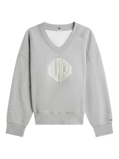 Tommy Hilfiger V-neck Logo Sweatshirt In Multi