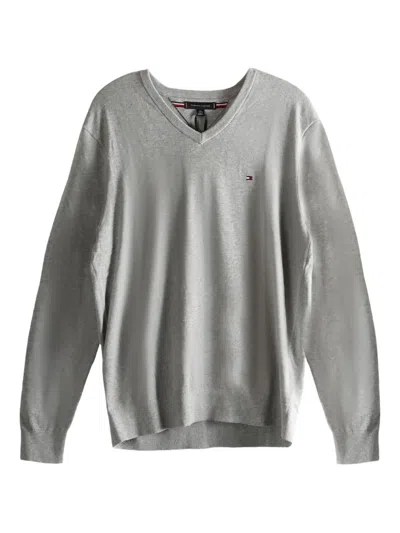 Tommy Hilfiger V-neck Mw14745-p01 Sweater In Gray