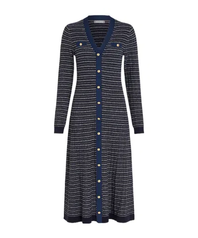 Tommy Hilfiger V-neck Wool Dress In Black
