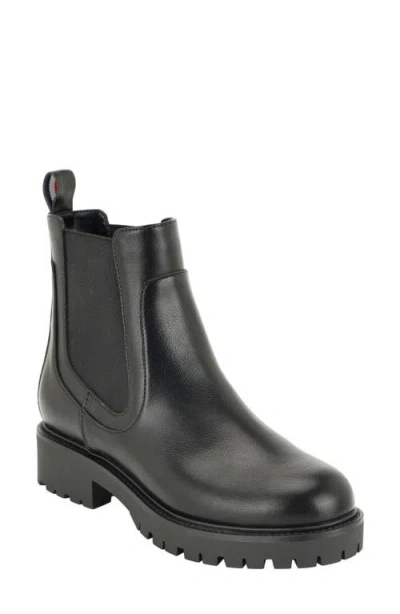 Tommy Hilfiger Valma Faux Leather Chelsea Boot In Black