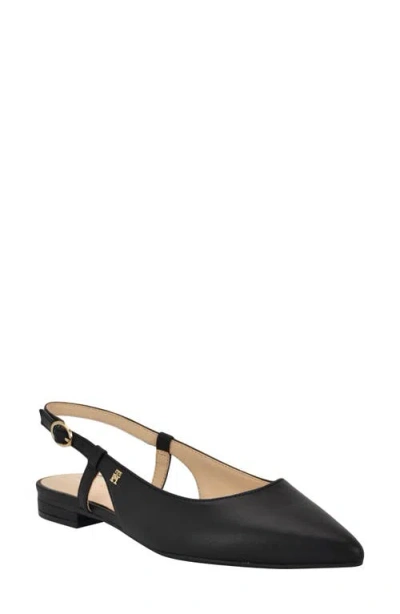 Tommy Hilfiger Vamina Slingback Pointed Toe Flat In Black