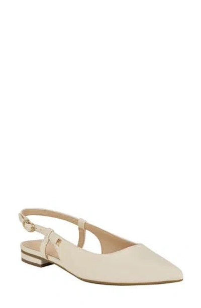 Tommy Hilfiger Vamina Slingback Pointed Toe Flat In Neutral