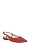 Tommy Hilfiger Vamina Slingback Pointed Toe Flat In Medium Red