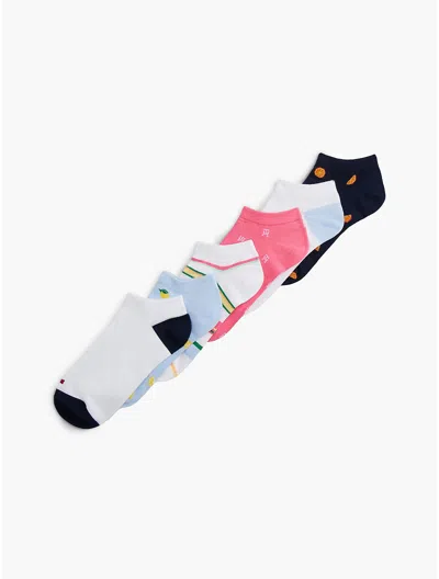 Tommy Hilfiger Variety Print Ankle Sock 6 In Black
