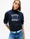 Tommy Hilfiger Varsity Crest Sweatshirt In Blue