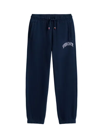 Tommy Hilfiger Varsity Logo Print Fleece Joggers In Blue