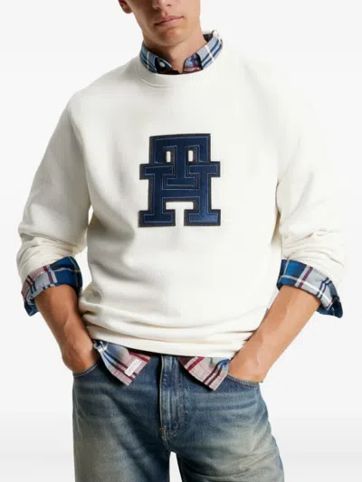 Tommy Hilfiger Varsity-logo Sweatshirt In White