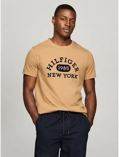 Tommy Hilfiger Varsity Monotype Logo T In Pinecone Tan