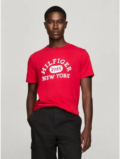 Tommy Hilfiger Varsity Monotype Logo T In Primary Red