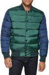 Tommy Hilfiger Varsity Quilted Bomber Jacket In Pine Combo