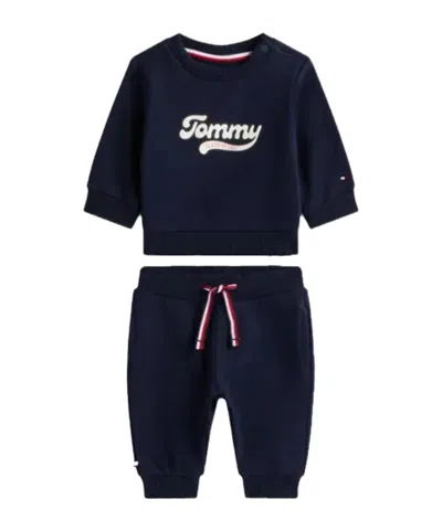 Tommy Hilfiger Varsity Sweatshirt And Joggers Set In Blue
