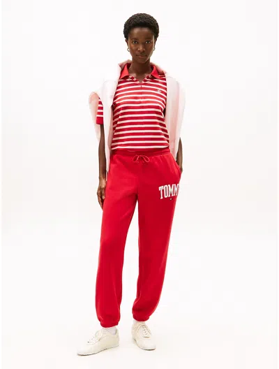 Tommy Hilfiger Varsity Tommy Logo Sweatpant In Red