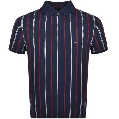 Tommy Hilfiger Vertical Stripe Polo T Shirt Navy In Multi