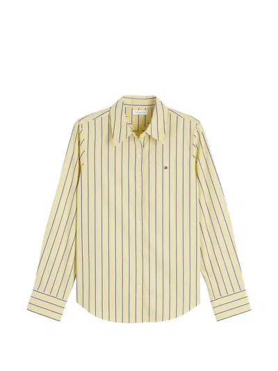 Tommy Hilfiger Vertical-stripe Long-sleeve Shirt In Yellow