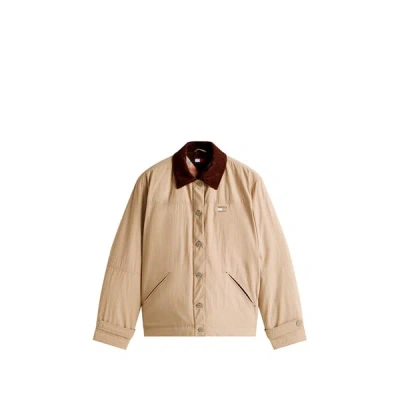Tommy Hilfiger Veste À Col En Velours In Sand