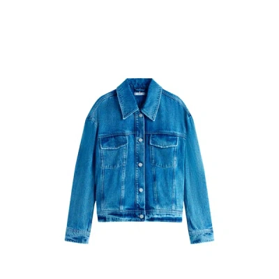 Tommy Hilfiger Veste En Jean Courte Oversize In Blue