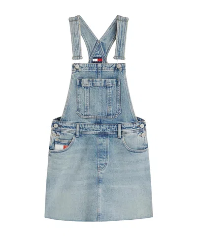 Tommy Hilfiger Vintage Denim Mini Dungaree Dress In Blue