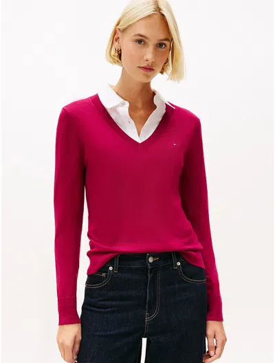 Tommy Hilfiger Viscose In Burgundy