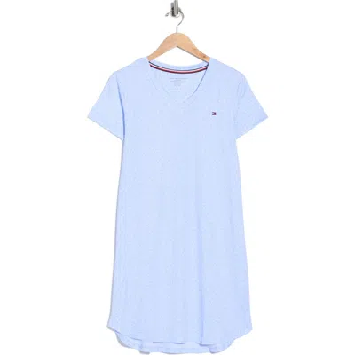 Tommy Hilfiger V-neck Nightshirt In Blue