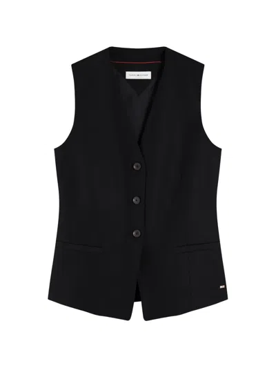 Tommy Hilfiger V-neck Waistcoat In Black