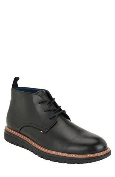 Tommy Hilfiger Voxer Faux Leather Chukka Boot In Black