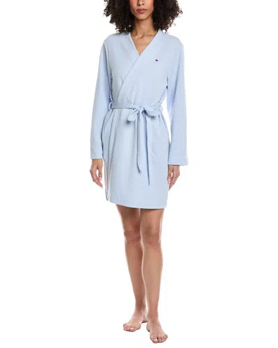 Tommy Hilfiger Waffle Knit Robe In Blue