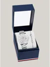Tommy Hilfiger Watch And Twist Bracelet Gift Set In Silver White