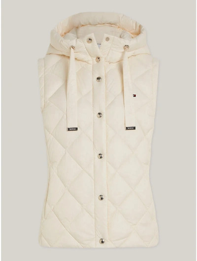 Tommy Hilfiger Water Repellant Quilted Down Hooded Vest In Calico