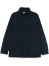 Tommy Hilfiger Front Flap Pockets High Collar Jacket In Blue