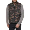 Tommy Hilfiger Water Resistant Faux Shearling Lined Quilted Vest In Camouflage