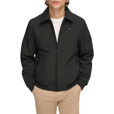 Tommy Hilfiger Men's Classic Soft-shell Bomber Jacket In Black