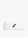 Tommy Hilfiger Webbed Logo Vulcanized Leather Sneaker In Multi