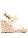 Tommy Hilfiger Webbing 105mm Wedge Espadrilles In Neutrals