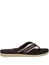 Tommy Hilfiger Webbing Logo-print Flip-flops In 褐色