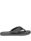 Tommy Hilfiger Webbing Logo-print Flip-flops In 灰色