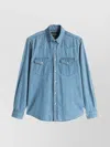 Tommy Hilfiger Western Denim Shirt Chest Pockets In Blue