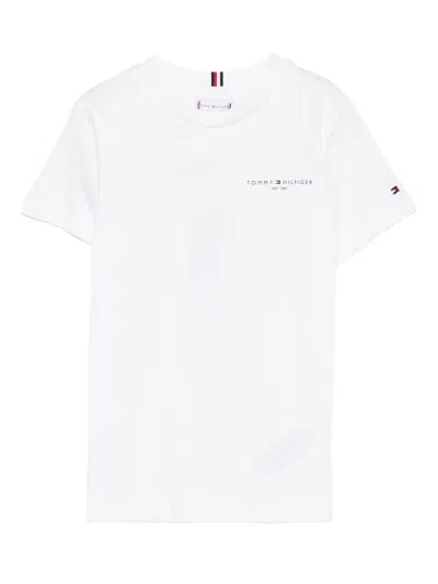 Tommy Hilfiger Kids' White Cotton Crew Neck T-shirt