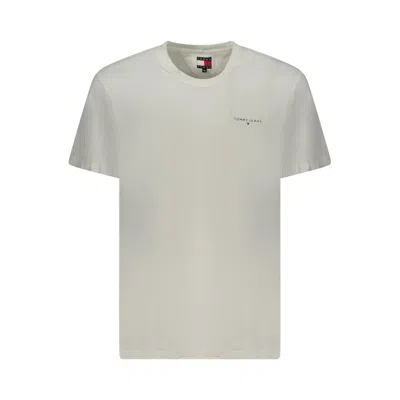 Tommy Hilfiger White Cotton Men T-shirt In Gray